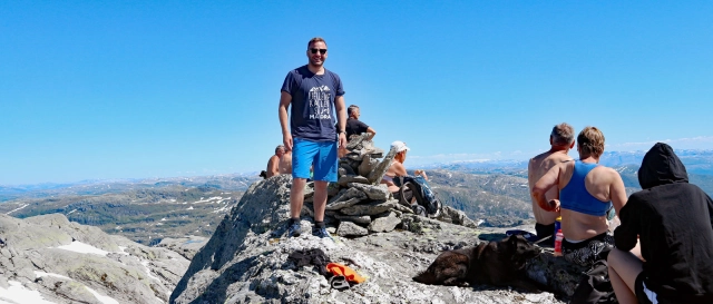 Fuglafjellet (1334 moh) fra Kvamskogen - Kvam, Vestland
